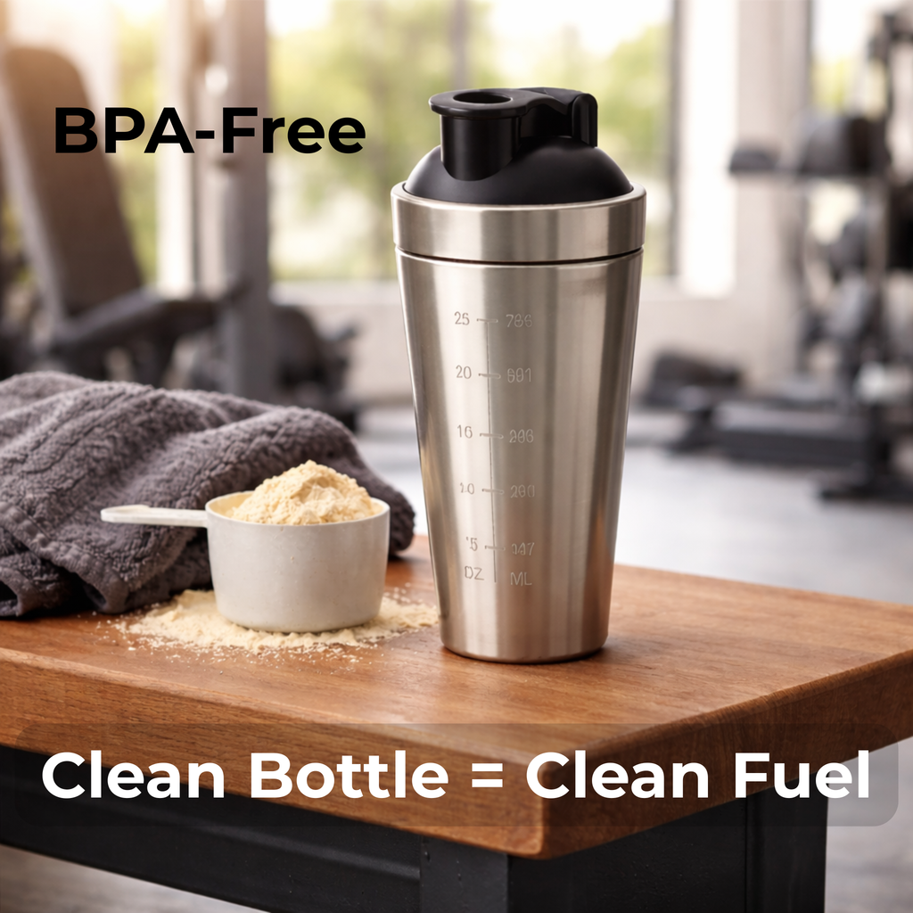 Stainless Steel Protein Shaker Bottle with Mixing Ball