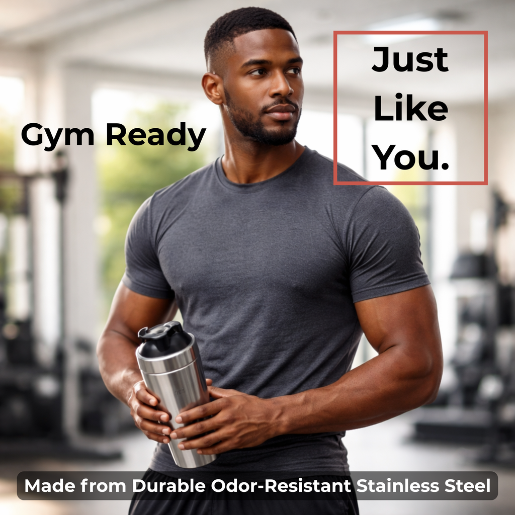 Stainless Steel Protein Shaker Bottle with Mixing Ball