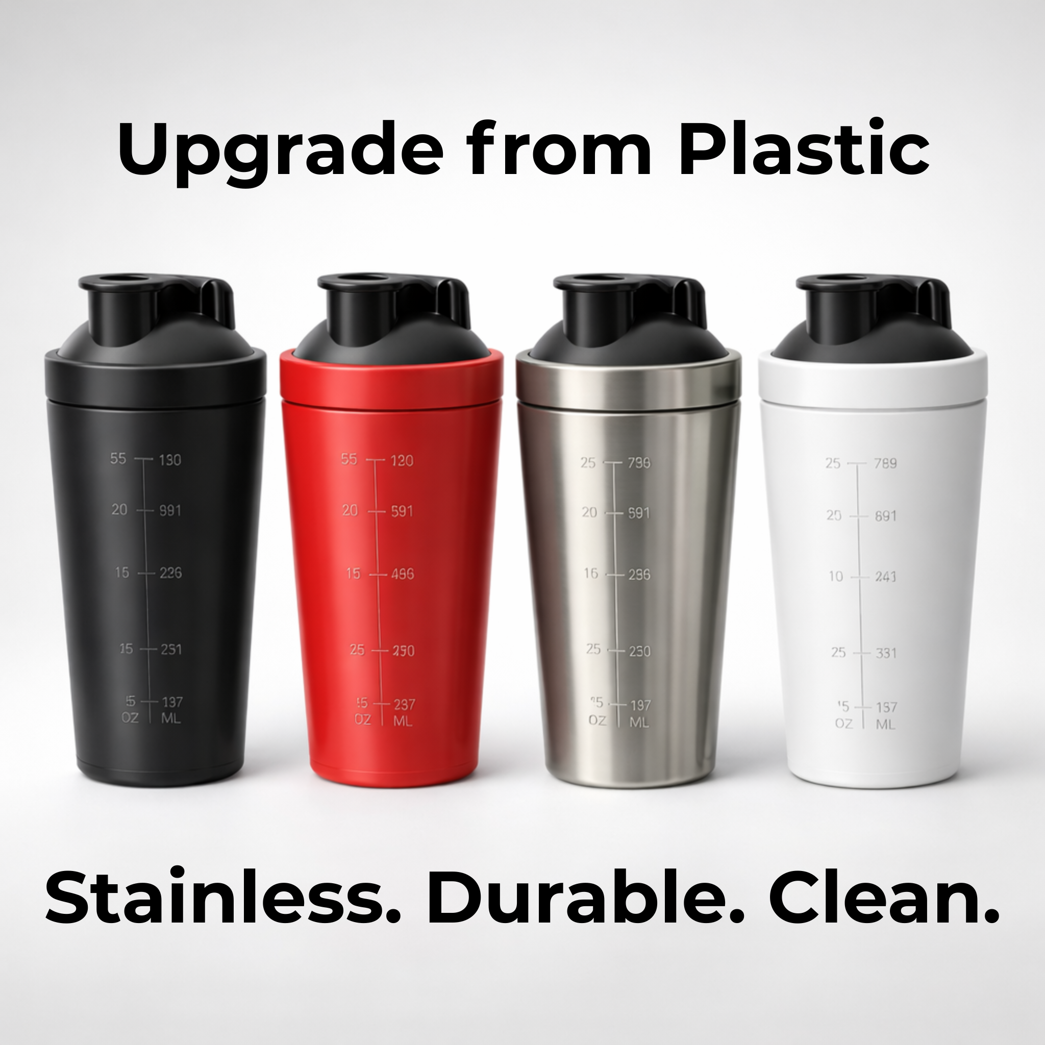 Stainless Steel Protein Shaker Bottle with Mixing Ball