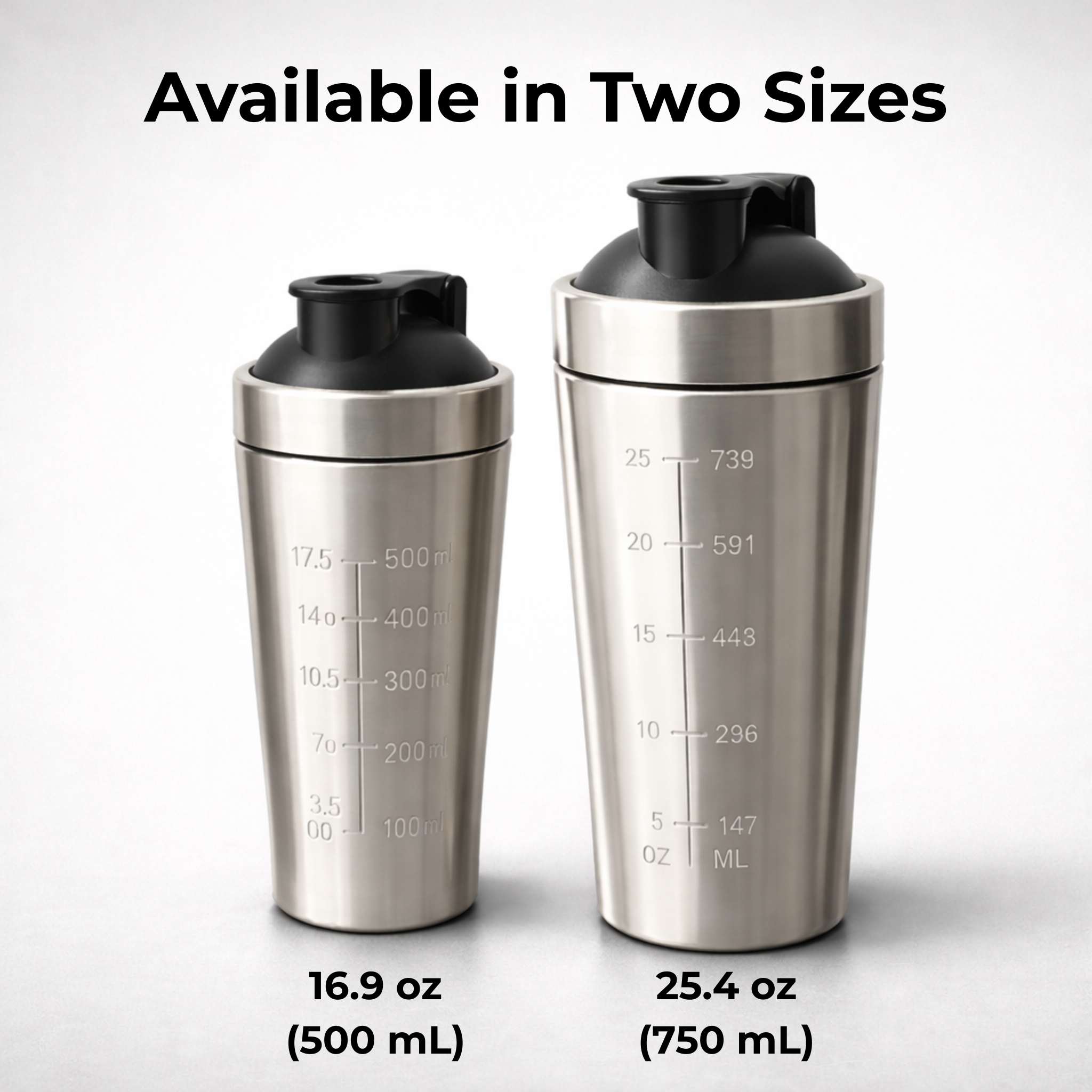 Stainless Steel Protein Shaker Bottle with Mixing Ball