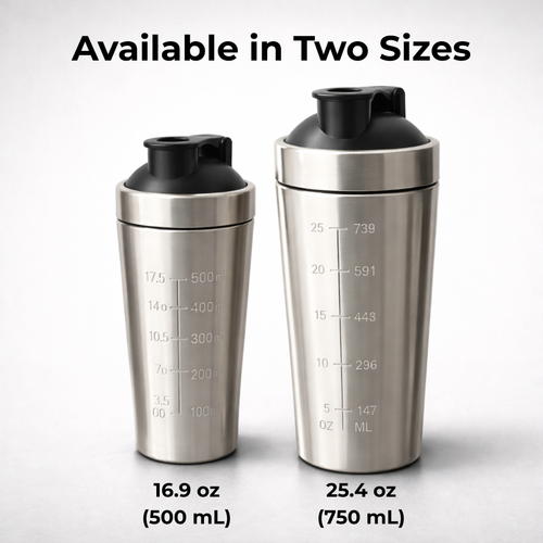 Stainless Steel Protein Shaker Bottle with Mixing Ball