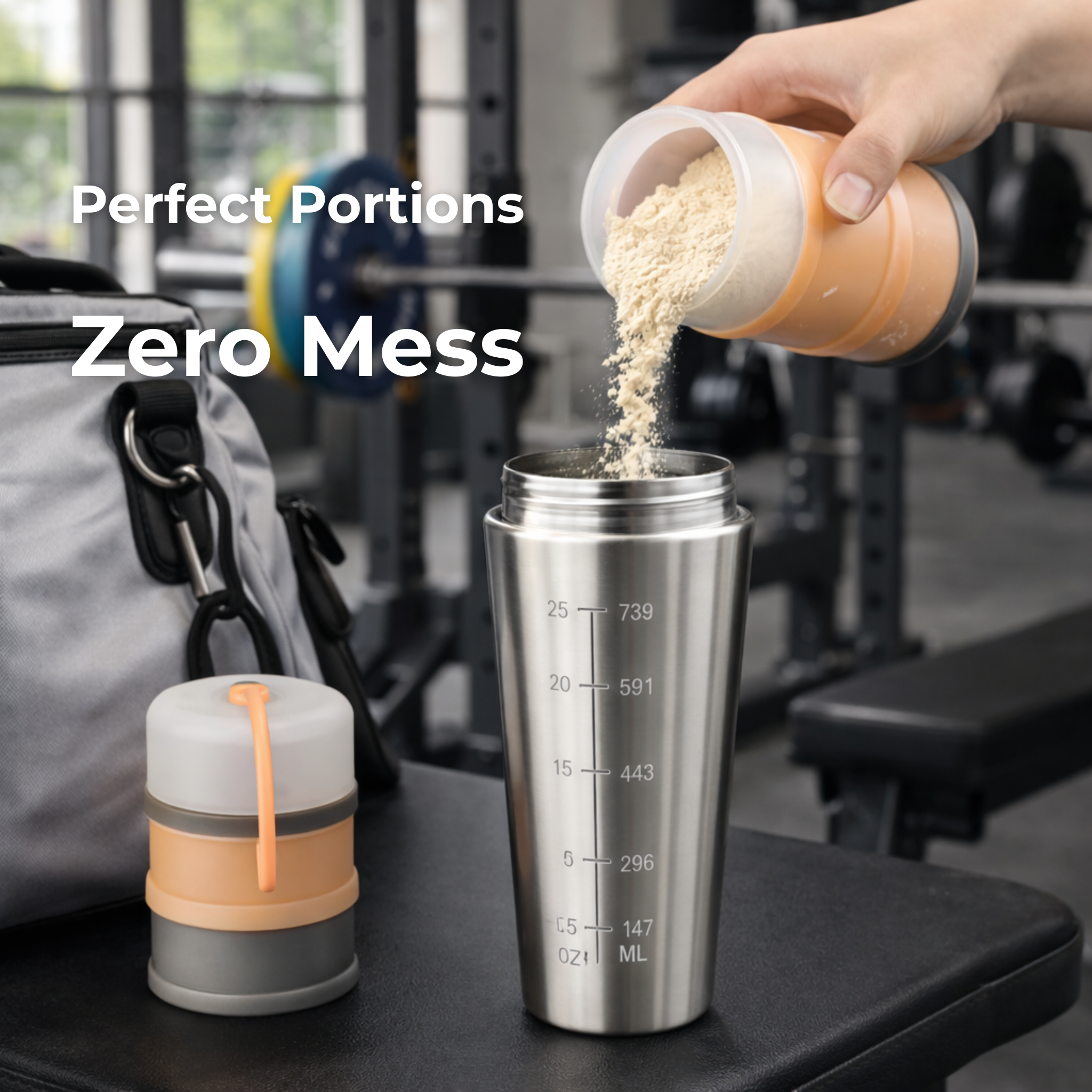 Stackable Protein Powder Storage Containers (2-Pack) – Portable Supplement Organizer for Gym, Meal Prep & Travel