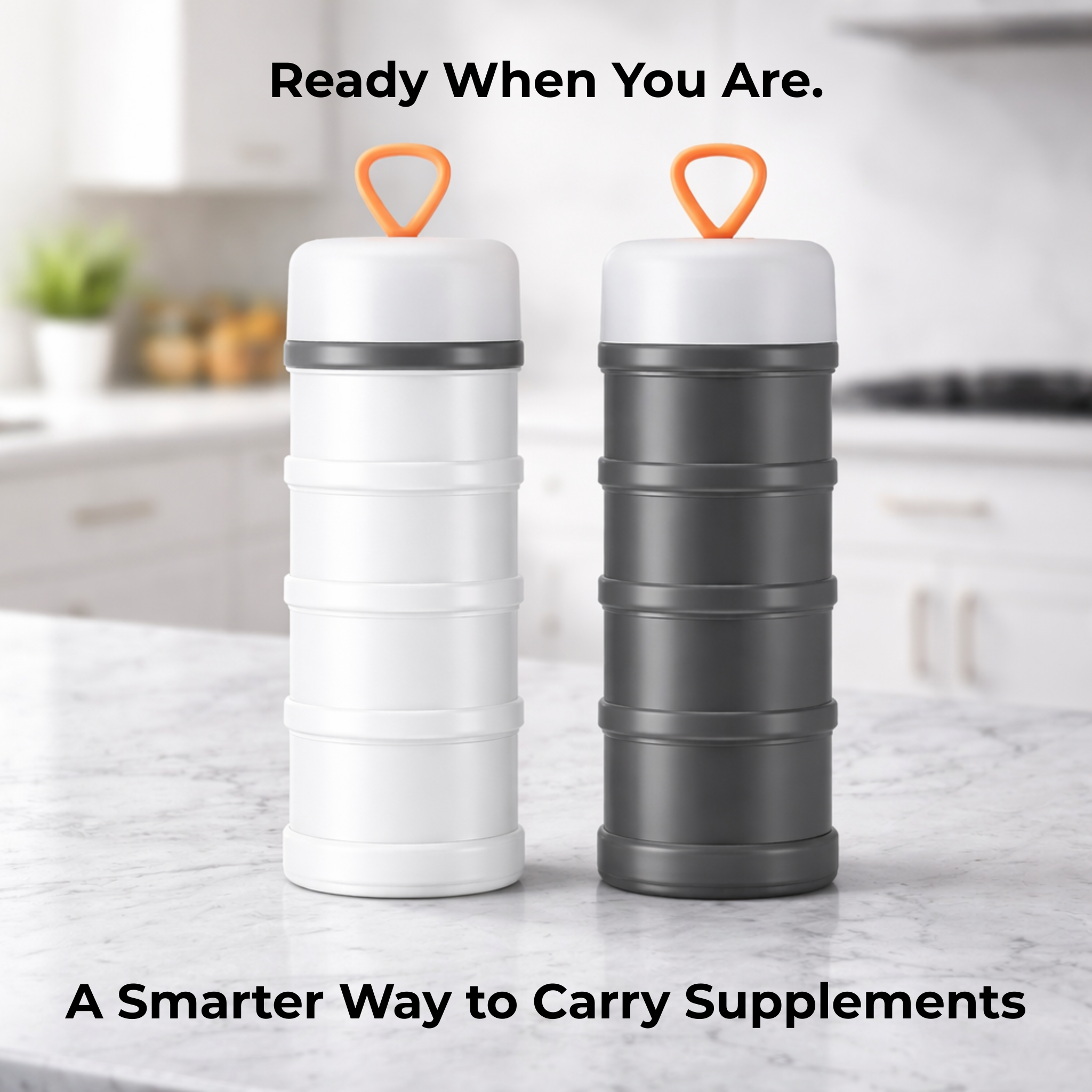 Stackable Protein Powder Storage Containers (2-Pack) – Portable Supplement Organizer for Gym, Meal Prep & Travel